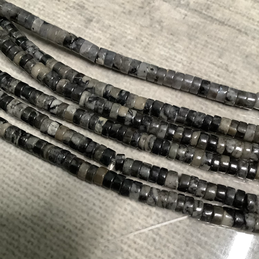 Snowflake Obsidian Rondelle Qty1- 23242