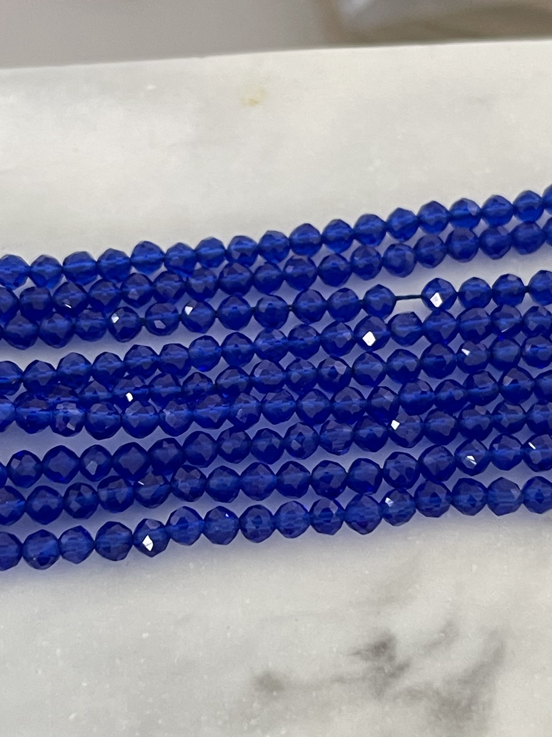 3mm Cobalt Earthstone qty1- 21885