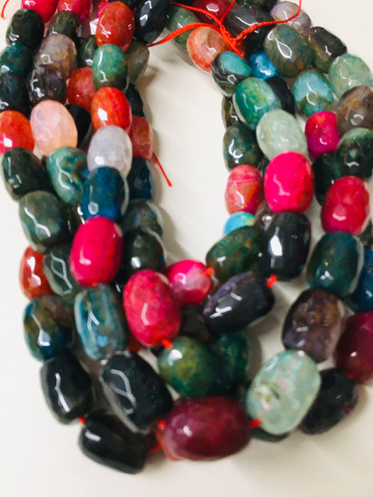 13mm Different Color Agate Faceted Strand / Agata