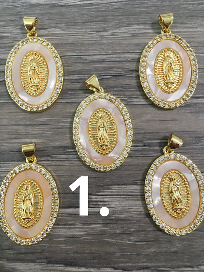 27mm Oval Virgen Pendant Mop Qty1- 24604/24605