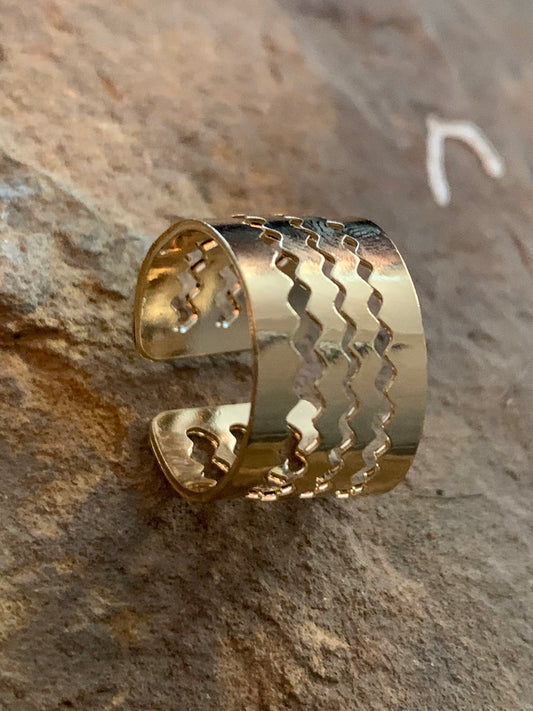 Zig zag adjustable ring gold filled / Sortija- 18664