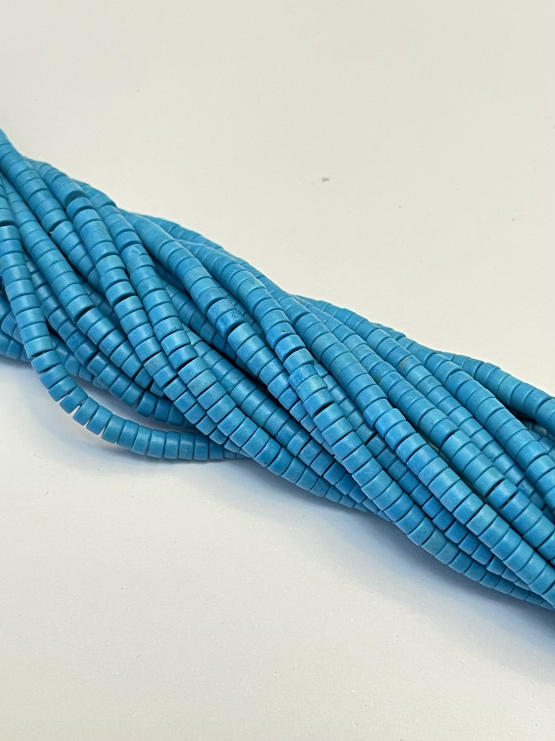 2mm turquoise rondelle strand 15 inches long 21325