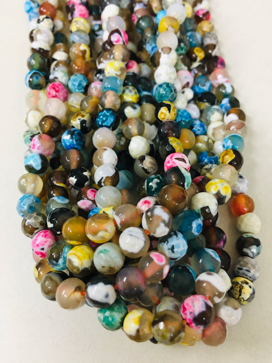 6mm Multicolor Agate Faceted Strand / Agata16292