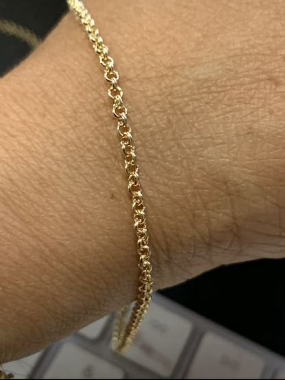 2.1mm rolo chain gold filled per feet 21294