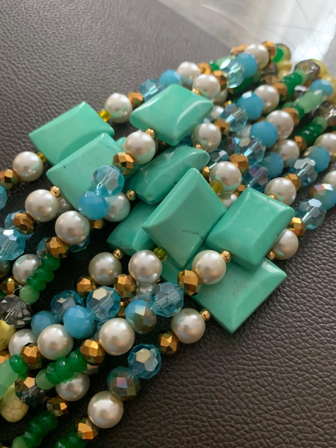 Green Turquoirse with blue Mix Strand 21475
