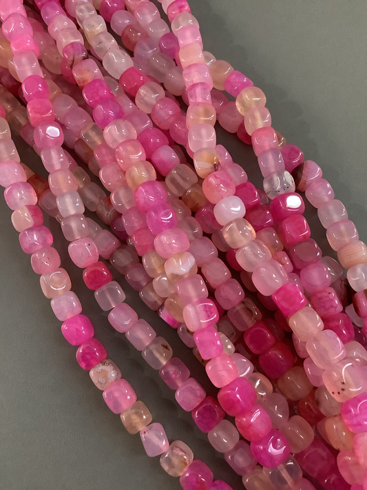 8mm Square Agate Glossy Qty 50 beads per strand 21714