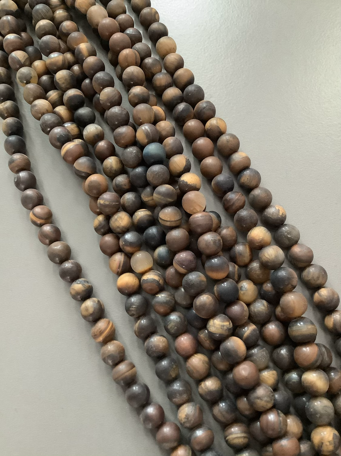 8mm Tiger Eye Matte Qty 46 beads per strand 21784