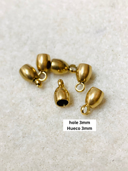 Gold SS Cap For Cord Qty 6