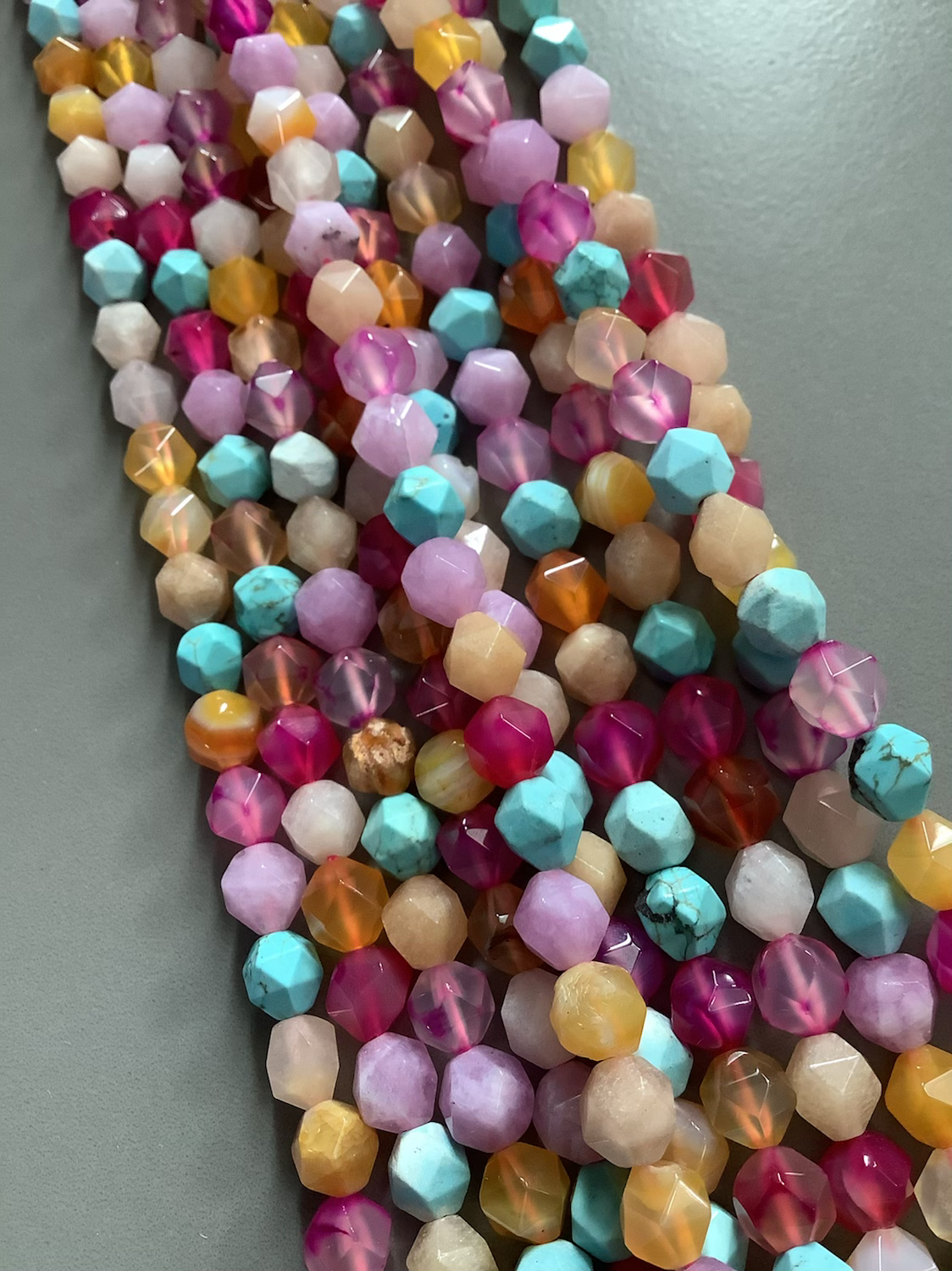 8mm multicut Mix Agate Strand Qty 46 Beads per Strand 21780