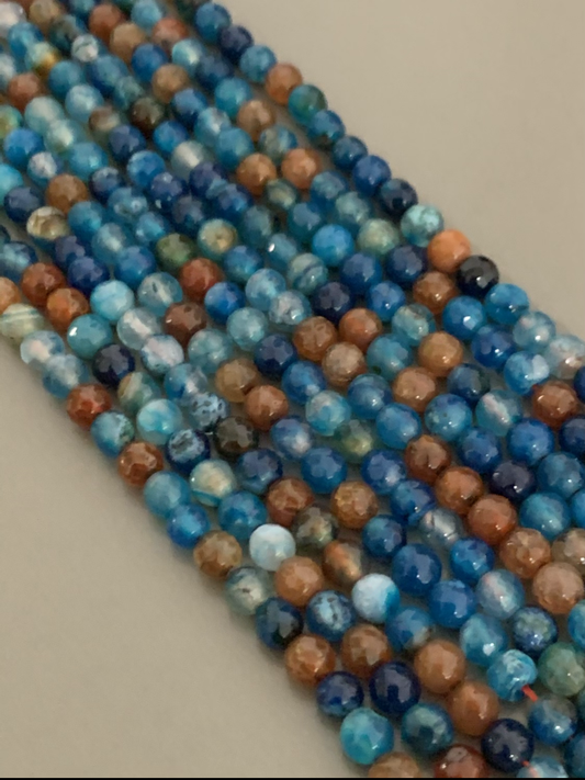 6mm blue/brown agate strand 21535