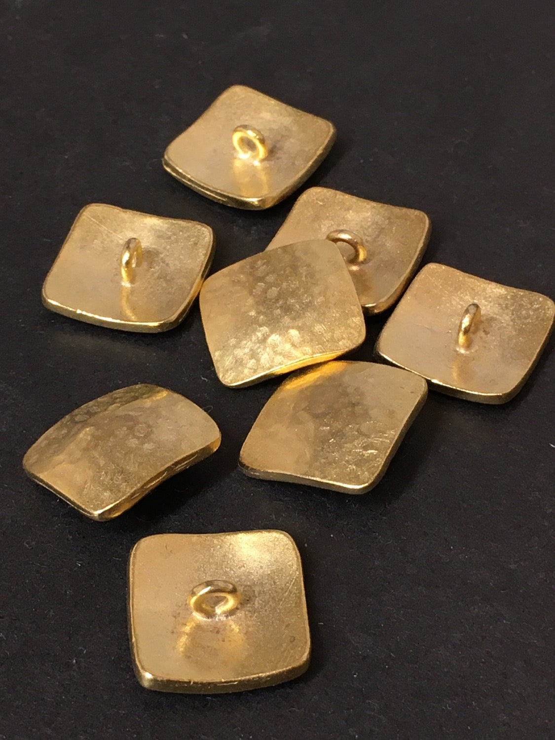 17mm Square  Button Gold Matte Qty 1/ 12512