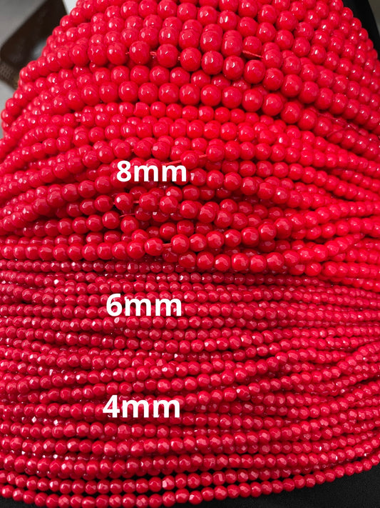 Hot red jade faceted 23620/lo