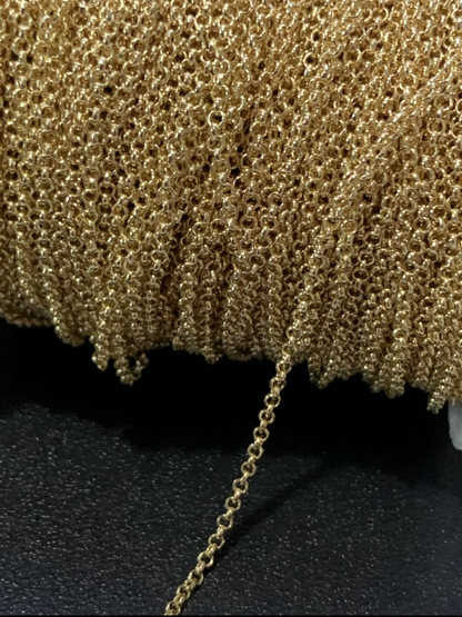 2.1mm rolo chain gold filled per feet 21294
