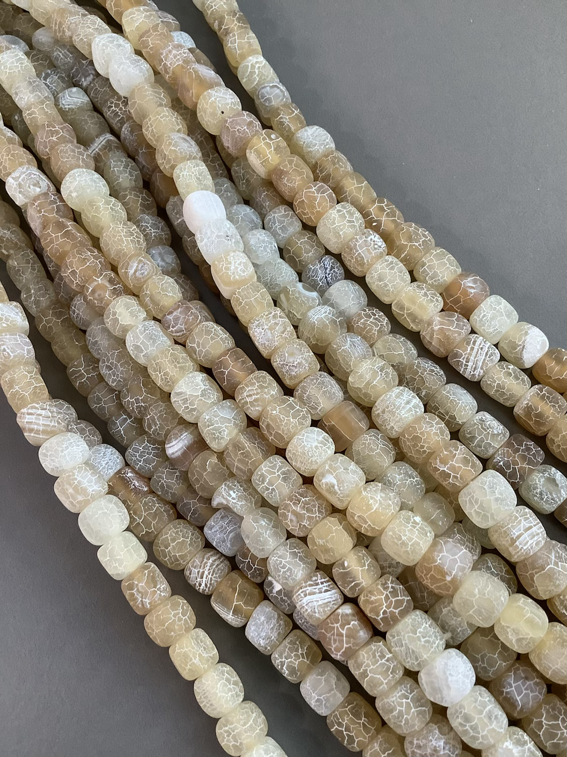 8mm Square Agate Matte Qty 50 beads per strand 21715