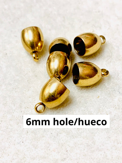 Gold SS Cap For Cord Qty 6