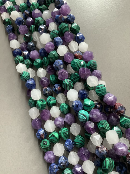 8mm multicut Mix Agate Strand Qty 46 Beads per Strand 21780