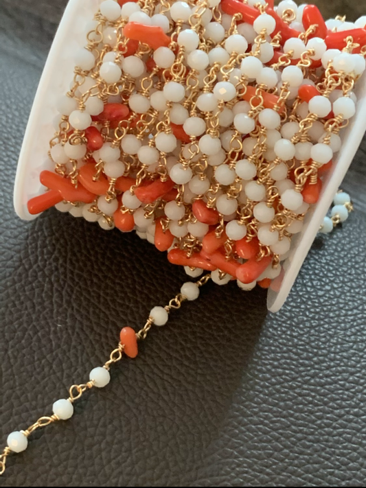 4mm rondel w coral by ft 21356