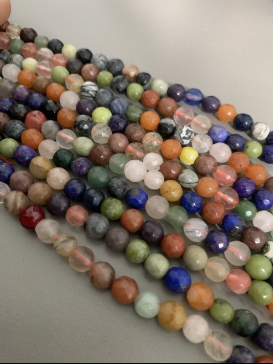 8mm mixed agate qty 48 beads per strand approx 21526