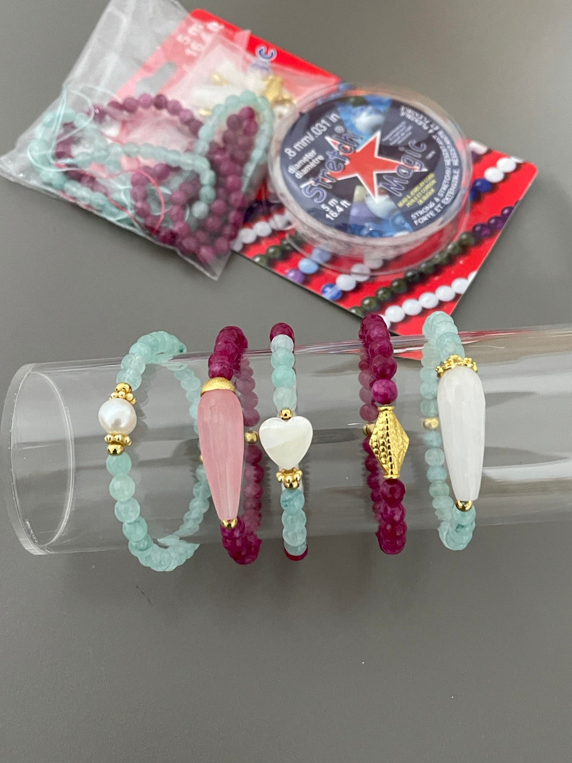 Kit for 5 bracelet with durable findings