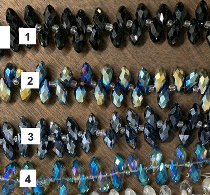 Sideways Faceted Crystal Drop / Gota Cristal Faceteda