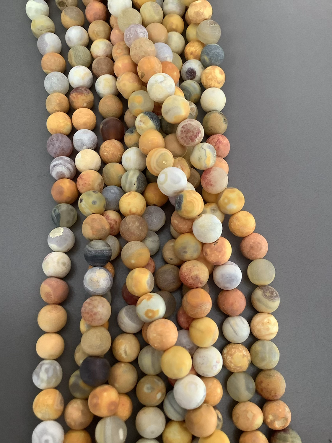 8mm Yellow Crazy Agate Matte strand Qty 46 bead per strand 21793