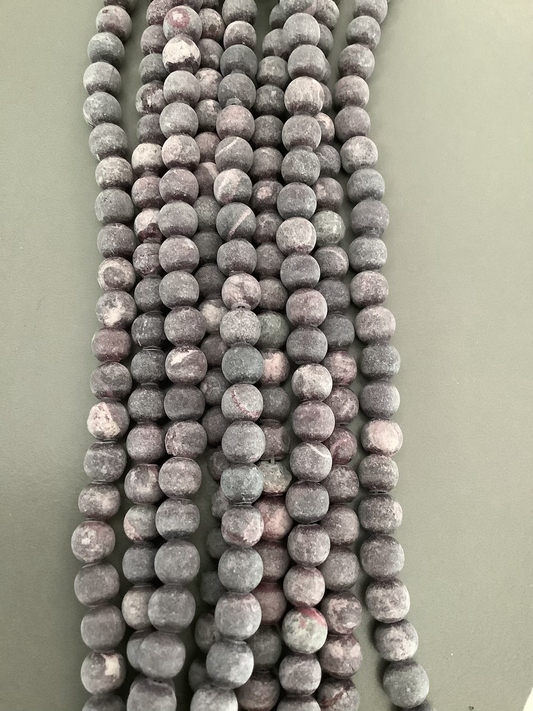 8mm  Purple Matte jasper qty 1 strand Qty 46 bead per strand 21794