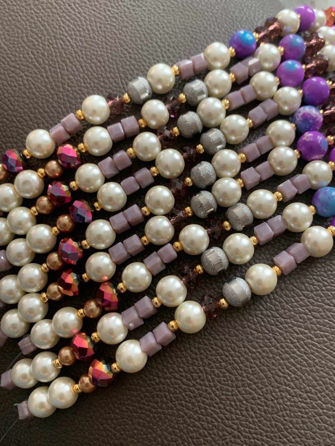 Violet Mix Strand with pearl 21484