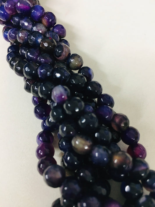 6mm Dark Violet Jade Faceted Strand15007