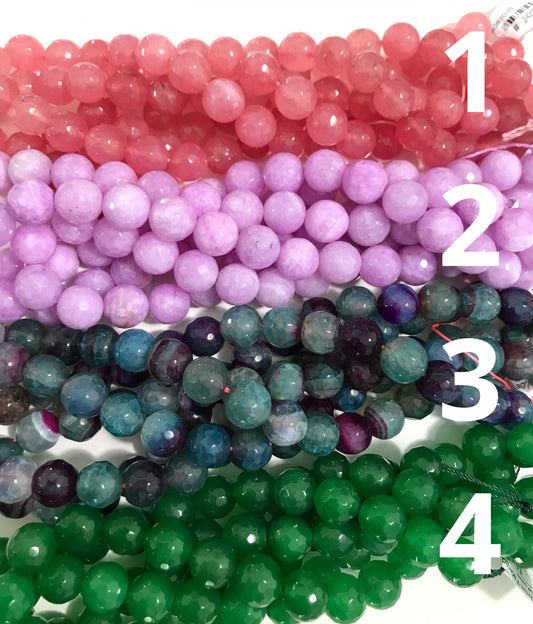 12mm Faceted Jade Round Strand Qty1- 24209