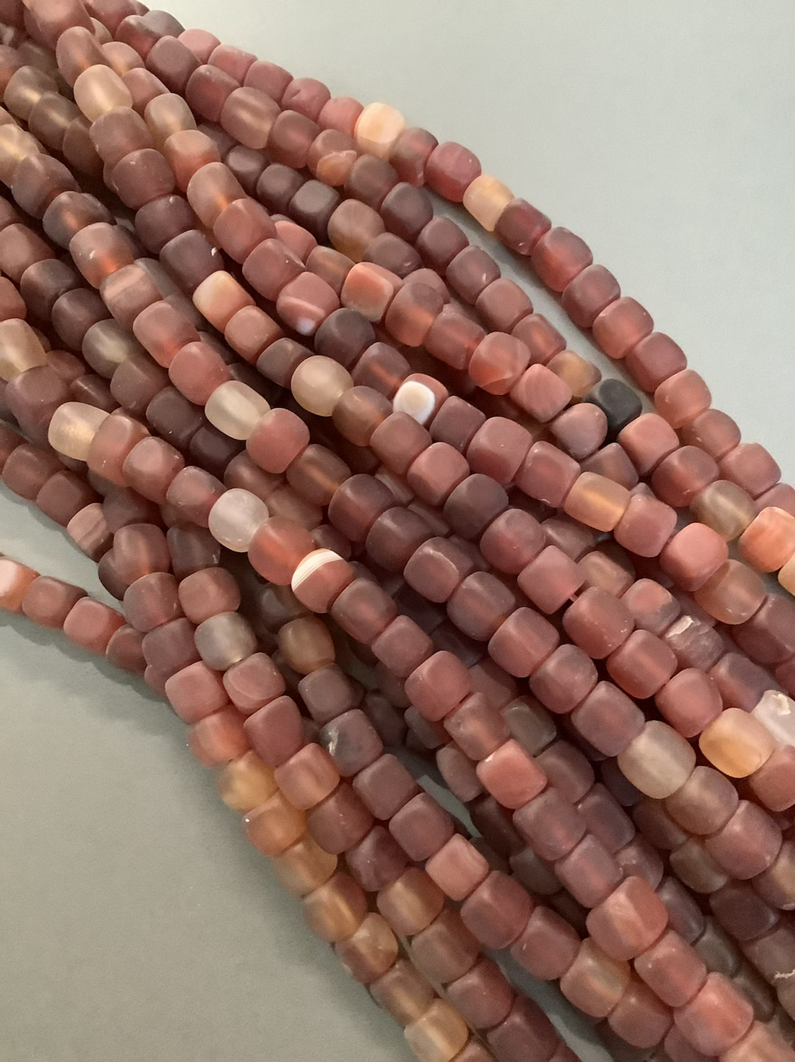 8mm Square Agate Matte Qty 50 beads per strand 21715