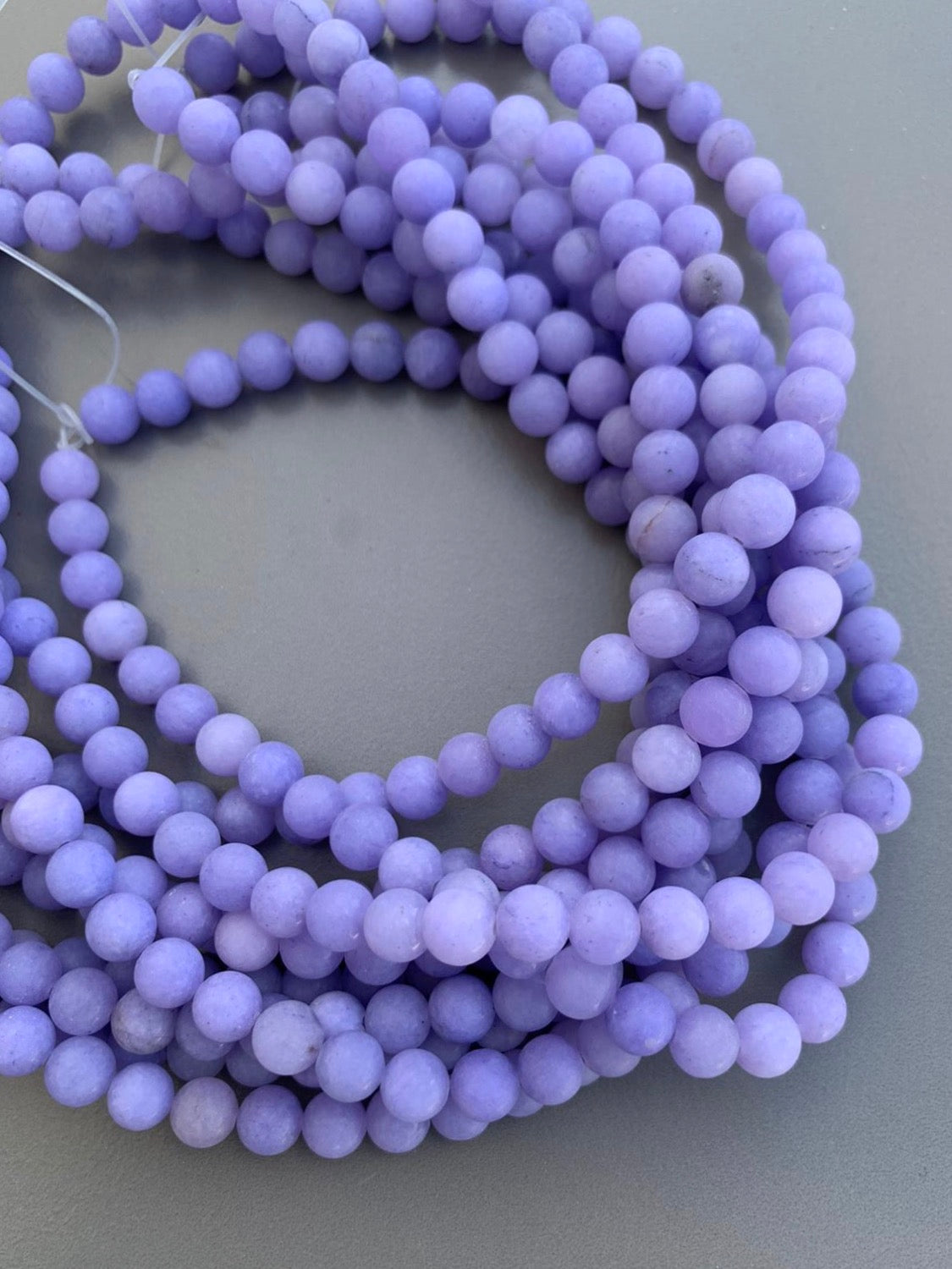 8mm Violet Jade Matte Qty 46 beads per strand 21760