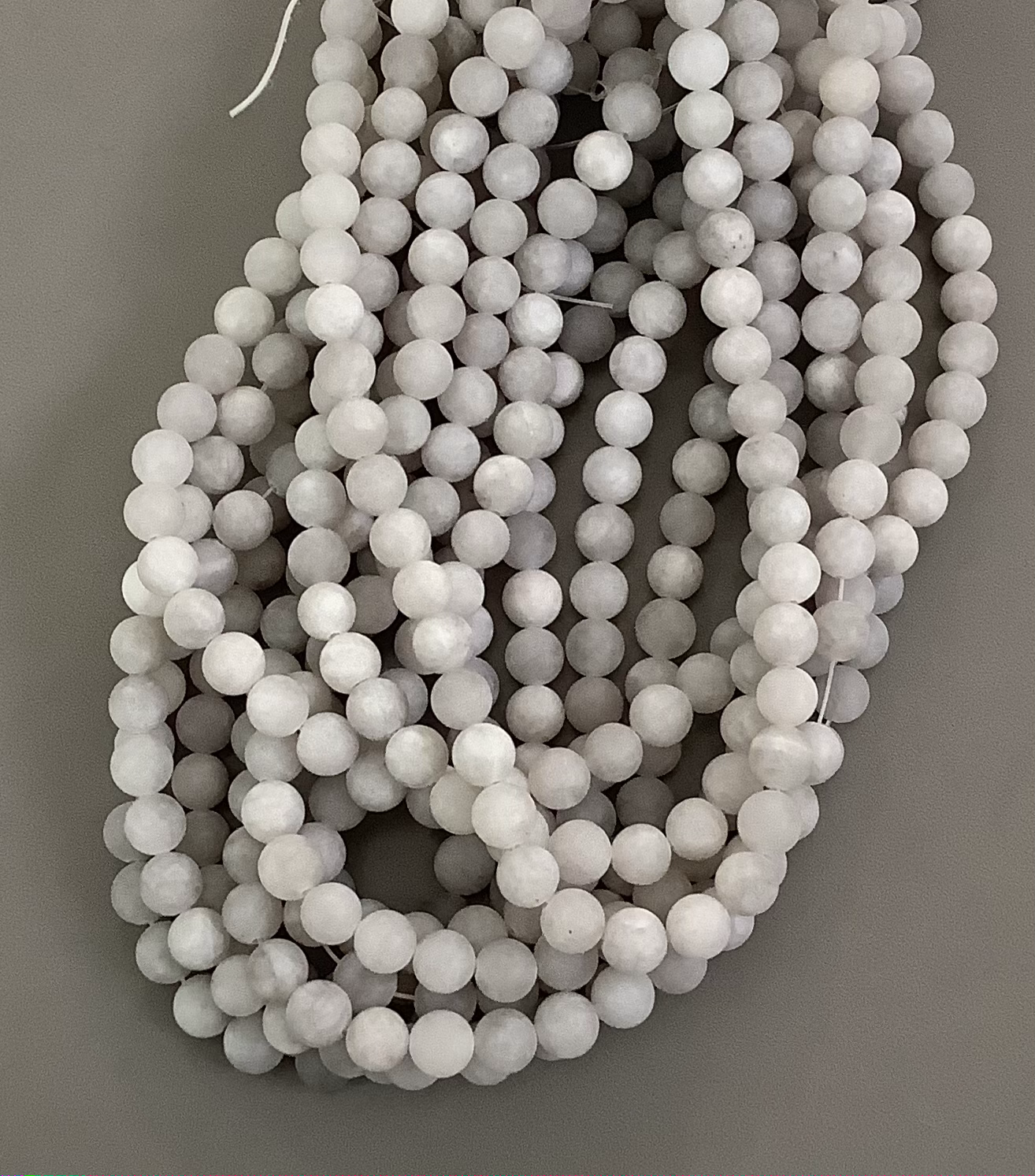 8mm Gray Jade Matte strand Qty 46 bead per strand 21760