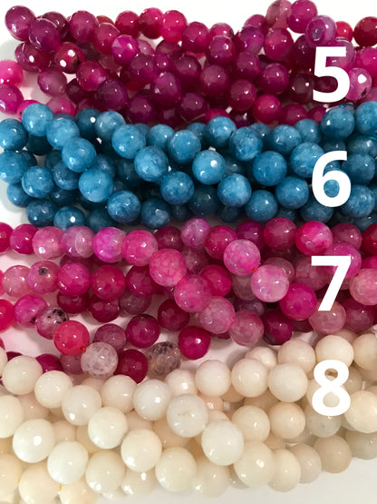 12mm Faceted Jade Round Strand Qty1- 24209