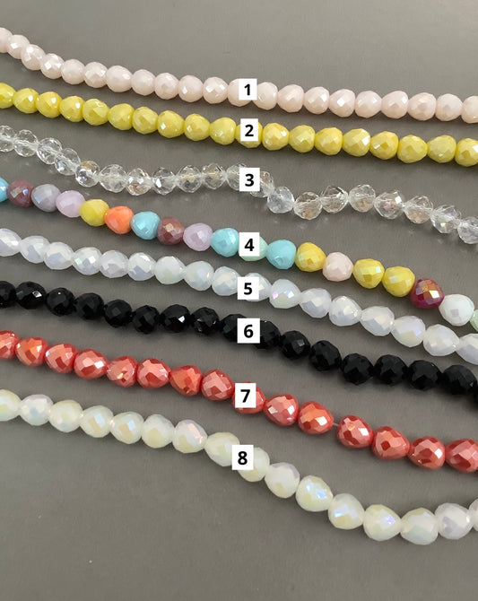 7x6mm Drop Faceted Crystal Qty 50 beads aprox per strand 21766