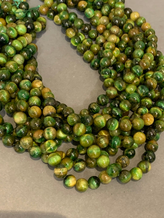 8mm light green tiger eye / Ojo de Tigre 20619