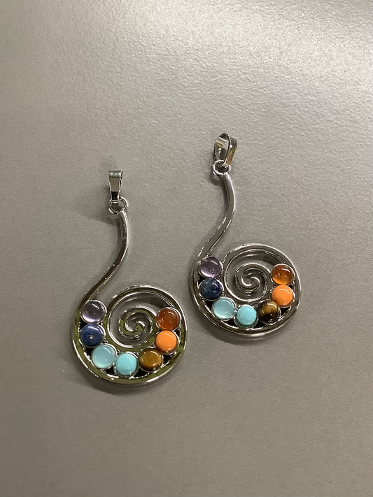 45mm Swirl with Chakra Gemstone  Qty 1 /16915