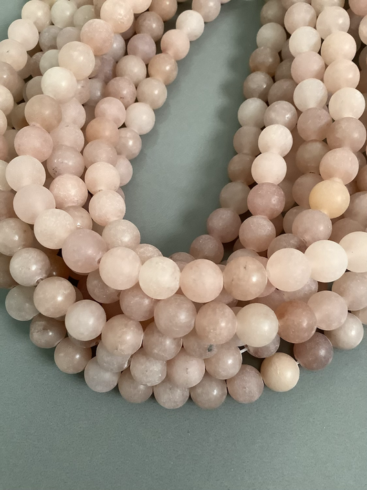 8mm peach Jade Matte strand Qty 46 bead per strand 21760