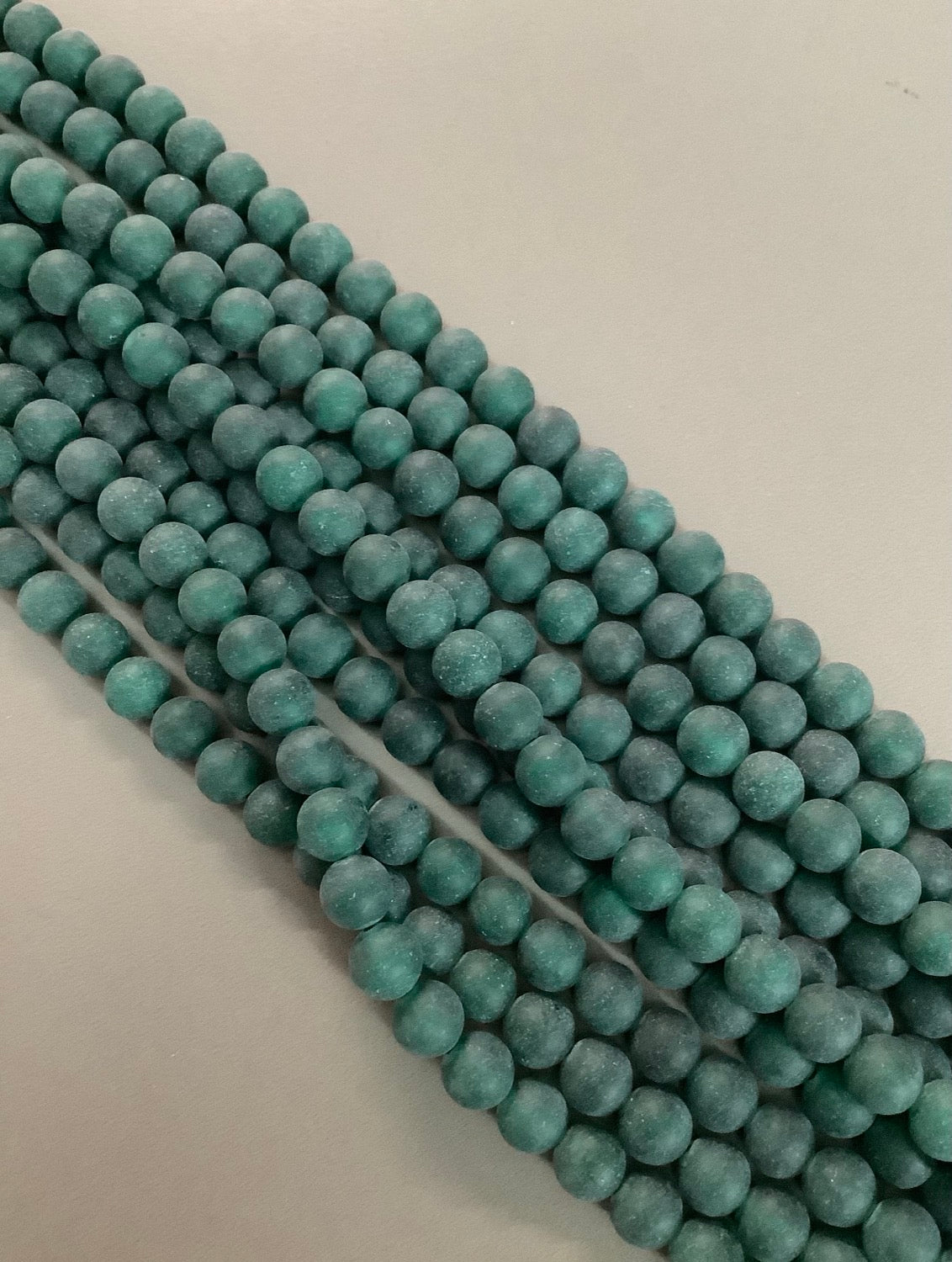 8mm Green Jade Matte Strand Qty 46 beads per strand 21798