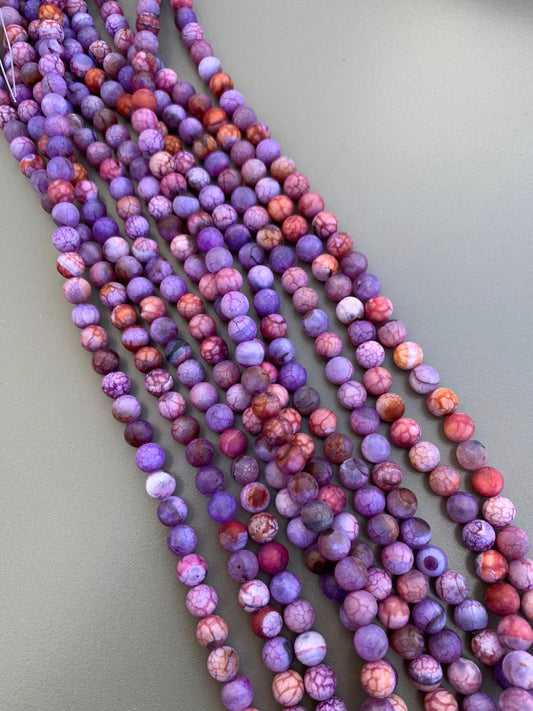 8mm Violet Agate Matte Qty 46 beads per strand 21750