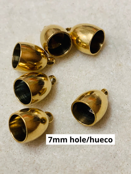 Gold SS Cap For Cord Qty 6