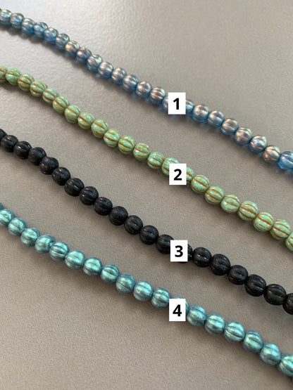 5mm Round with Line Czech strand qty 50 aprox