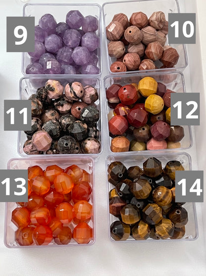10mm Tubular Faceted Gemstone qty1-  22453