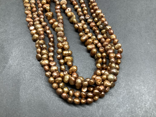 4-5mm brown freshwater pearl qty 100 / 10796