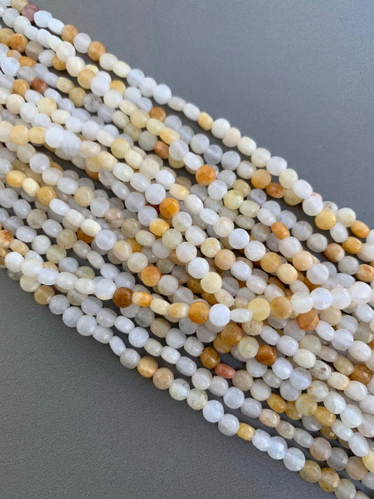 4mm Multi Stone Flat Coin Faceted Qty 90 beads per strand 21722