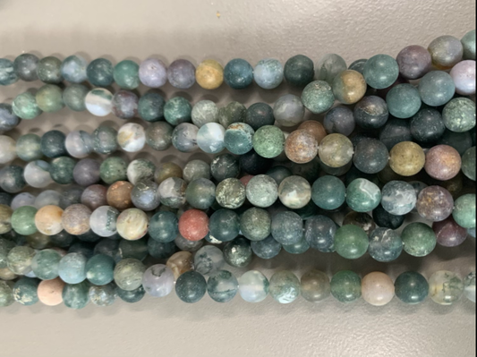 8mm green jasper agate matte qty 47 beads 21640