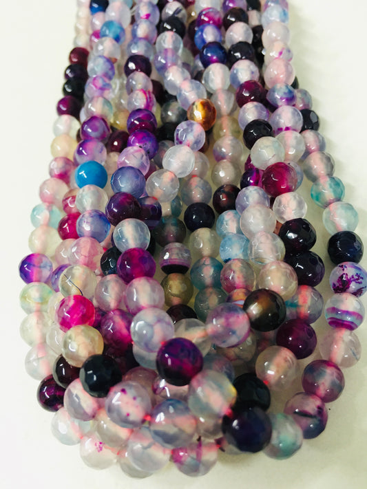 6mm Violet Agate Faceted Strand / Agata