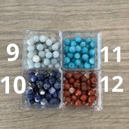 8mm Tubular Faceted Gemstone qty1- 22489