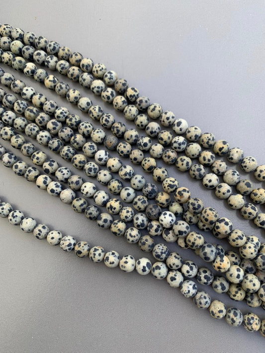 8mm Dalmatian jasper  Qty 46 beads per strand 21802