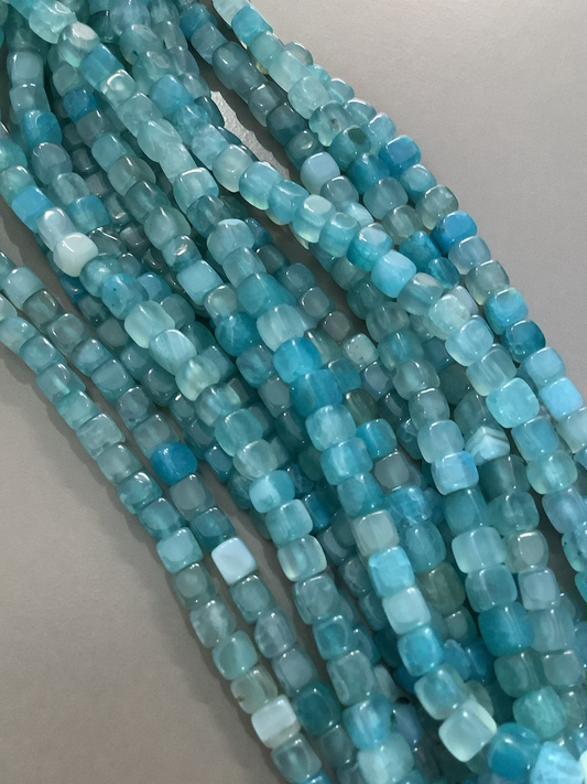 8mm Square Agate Glossy Qty 50 beads per strand 21714