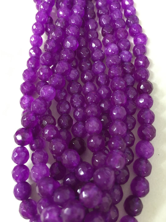 6mm Violet Jade Faceted Strand15007